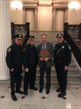 Load image into Gallery viewer, Wooden Police Shield: Medium 14"x14"x3/4"