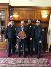 Load image into Gallery viewer, Wooden Police Shield: Medium 14"x14"x3/4"
