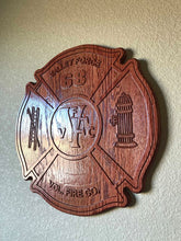 Load image into Gallery viewer, Wooden Firefighter Shield: Large 24"x22"x3/4"