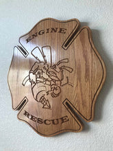 Load image into Gallery viewer, Wooden Firefighter Shield: Large 24"x22"x3/4"