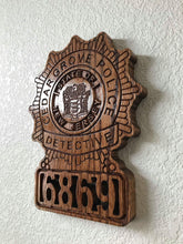 Load image into Gallery viewer, Wooden Police Shield: Medium 14"x14"x3/4"