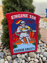 Load image into Gallery viewer, Wooden Firefighter Shield: Large 24"x22"x3/4"