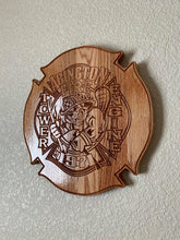 Load image into Gallery viewer, Wooden Firefighter Shield: Large 24"x22"x3/4"