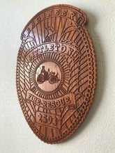 Load image into Gallery viewer, Wooden Firefighter Shield: Large 24"x22"x3/4"