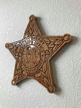 Load image into Gallery viewer, Wooden Police Shield: Medium 14"x14"x3/4"