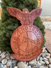 Load image into Gallery viewer, Wooden Firefighter Shield: Large 24"x22"x3/4"
