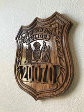 Load image into Gallery viewer, Wooden Police Shield: Medium 14"x14"x3/4"