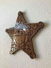 Load image into Gallery viewer, Wooden Police Shield: Medium 14"x14"x3/4"