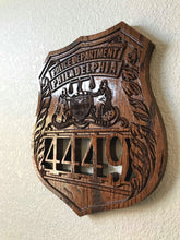 Load image into Gallery viewer, Wooden Police Shield: Medium 14"x14"x3/4"