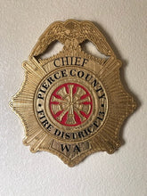 Load image into Gallery viewer, Wooden Firefighter Shield: Large 24"x22"x3/4"