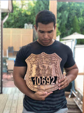 Load image into Gallery viewer, Wooden Police Shield: Medium 14"x14"x3/4"