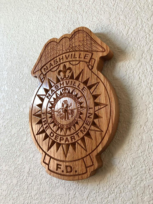Wooden Firefighter Shield: Small 10