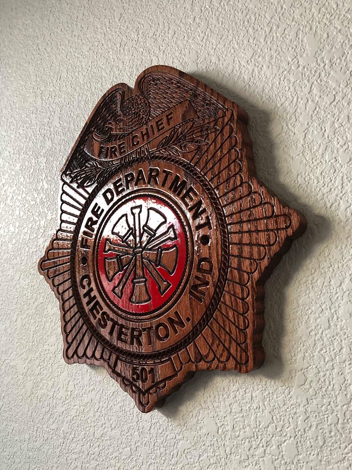 Wooden Firefighter Shield: Medium 14