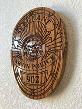 Load image into Gallery viewer, Wooden Police Shield: Small 10&quot;x10&quot;x3/4&quot;