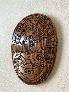 Wooden Police Shield: Small 10"x10"x3/4"