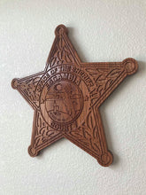 Load image into Gallery viewer, Wooden Police Shield: Large 24&quot;x22&quot;x3/4&quot;