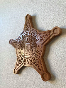 Wooden Police Shield: Small 10"x10"x3/4"