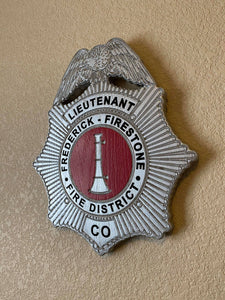 Wooden Firefighter Shield: Small 10"x10"x3/4"