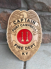 Load image into Gallery viewer, Wooden Firefighter Shield: Medium 14&quot;x14&quot;x3/4&quot;